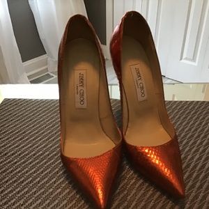 COPY - Jimmy Choo Anouk Metallic Tangerin Pumps